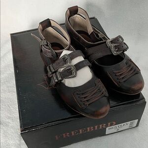 Freebird Dark Brown Leather Buckle Shoes